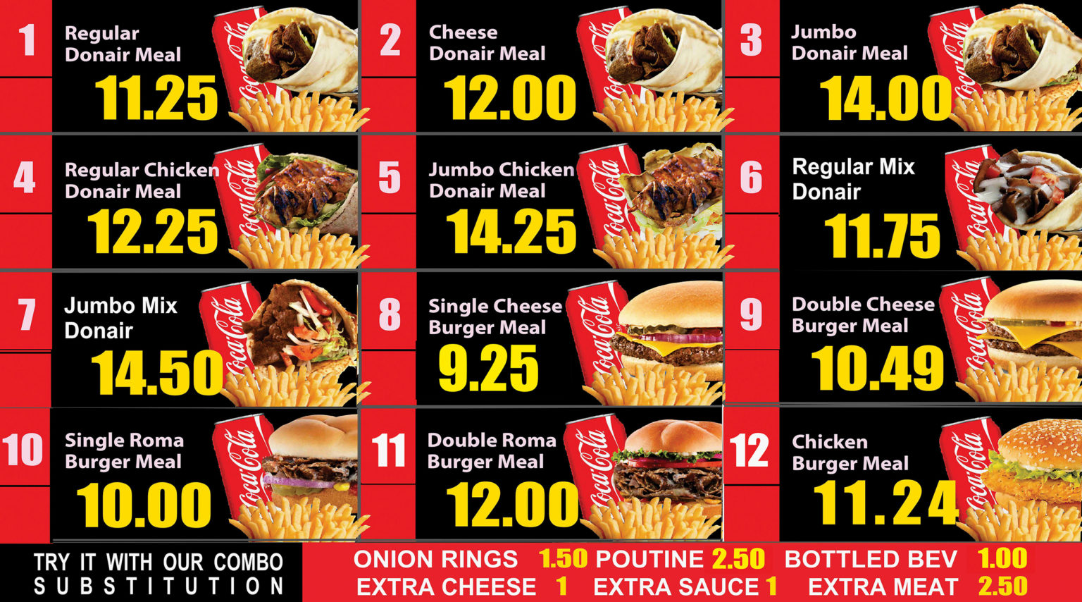 MENU ROMA PIZZA DONAIR