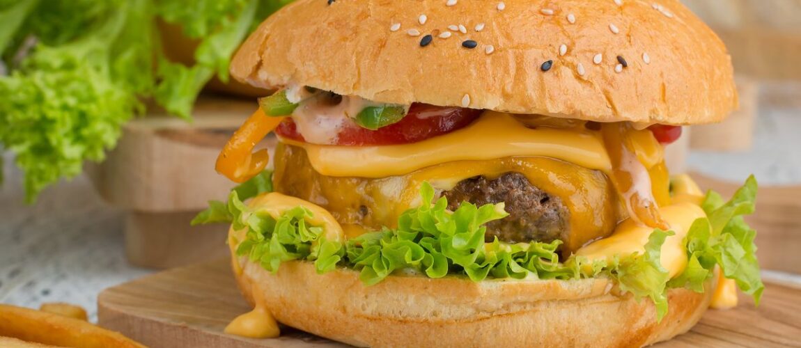 Cheeseburger meal with fries at Roma Pizza Donair Edmonton