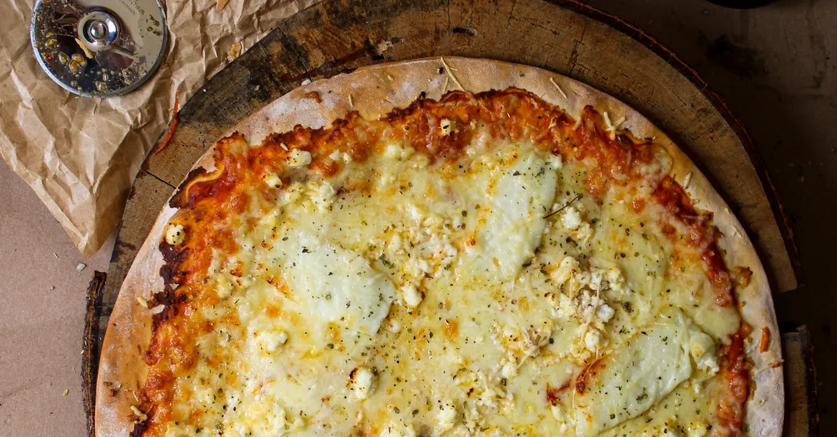 cheese pizza overhead